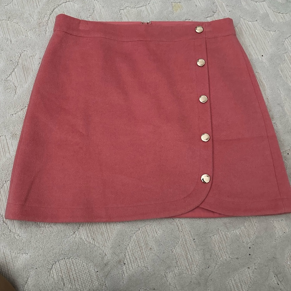 Loft Elegant Pink Button-Front Skirt